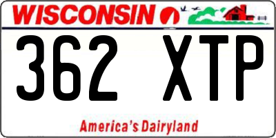 WI license plate 362XTP