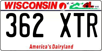 WI license plate 362XTR