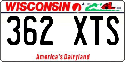 WI license plate 362XTS