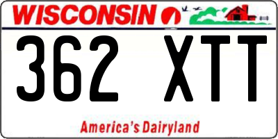 WI license plate 362XTT