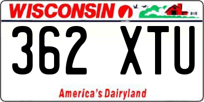 WI license plate 362XTU
