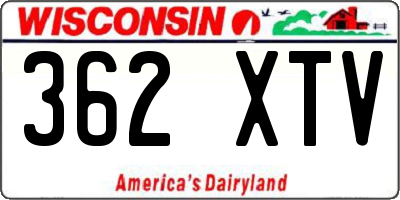 WI license plate 362XTV