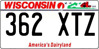 WI license plate 362XTZ