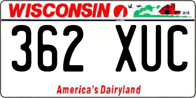 WI license plate 362XUC
