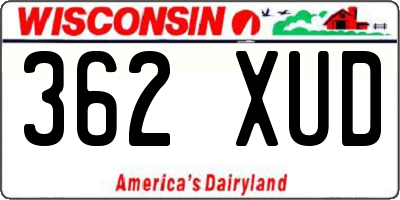 WI license plate 362XUD