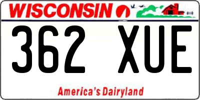 WI license plate 362XUE