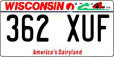 WI license plate 362XUF