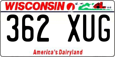 WI license plate 362XUG