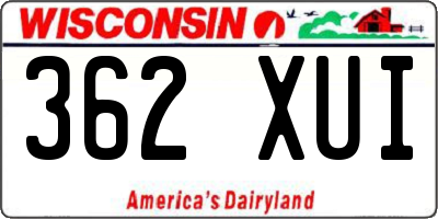 WI license plate 362XUI