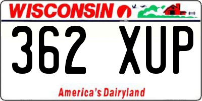 WI license plate 362XUP