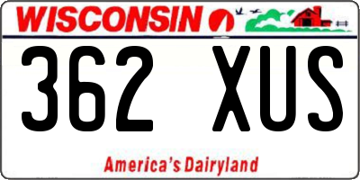 WI license plate 362XUS