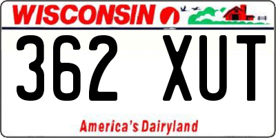 WI license plate 362XUT