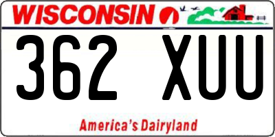 WI license plate 362XUU