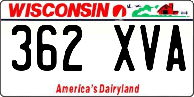 WI license plate 362XVA