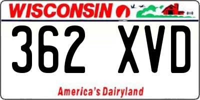 WI license plate 362XVD