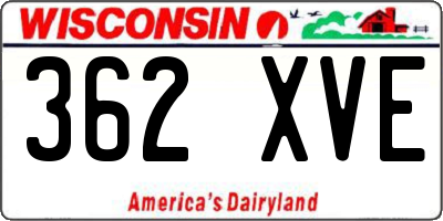 WI license plate 362XVE