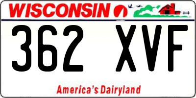 WI license plate 362XVF
