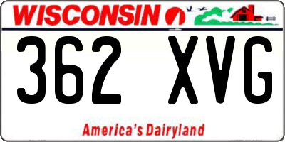 WI license plate 362XVG