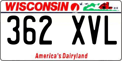 WI license plate 362XVL