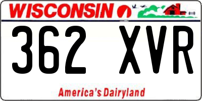 WI license plate 362XVR