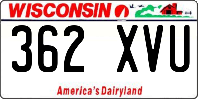 WI license plate 362XVU