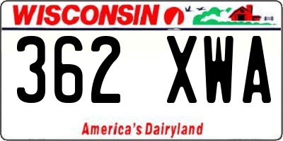 WI license plate 362XWA