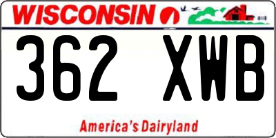 WI license plate 362XWB