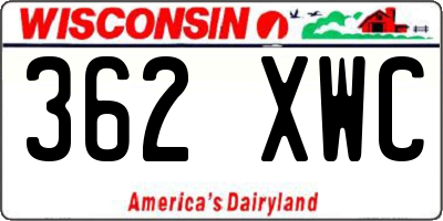 WI license plate 362XWC