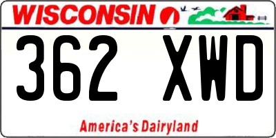 WI license plate 362XWD