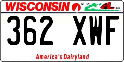 WI license plate 362XWF