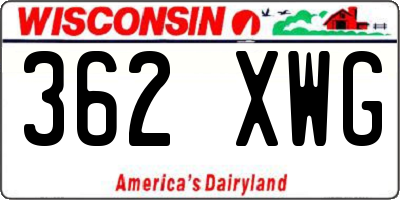 WI license plate 362XWG