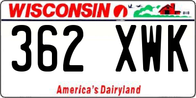 WI license plate 362XWK