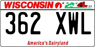 WI license plate 362XWL