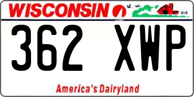 WI license plate 362XWP