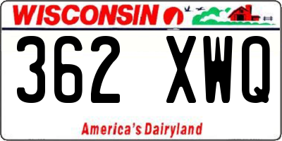 WI license plate 362XWQ