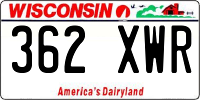 WI license plate 362XWR