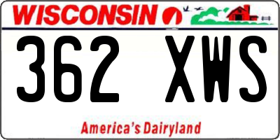 WI license plate 362XWS