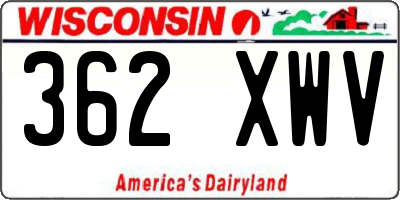 WI license plate 362XWV