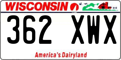 WI license plate 362XWX