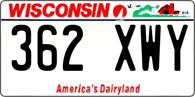 WI license plate 362XWY