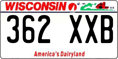 WI license plate 362XXB