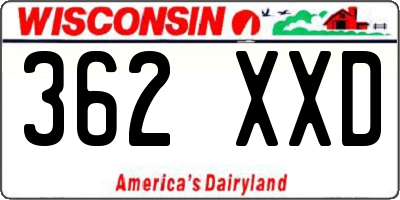 WI license plate 362XXD
