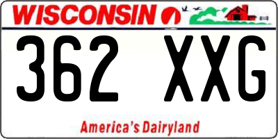 WI license plate 362XXG