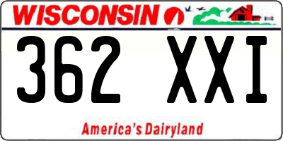WI license plate 362XXI