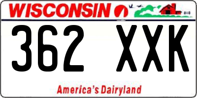 WI license plate 362XXK
