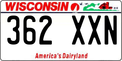 WI license plate 362XXN