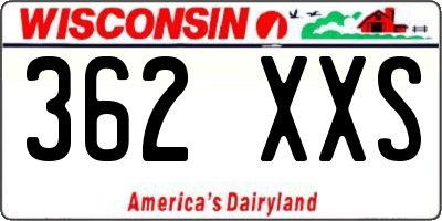 WI license plate 362XXS