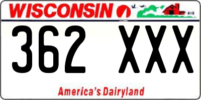 WI license plate 362XXX