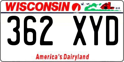 WI license plate 362XYD