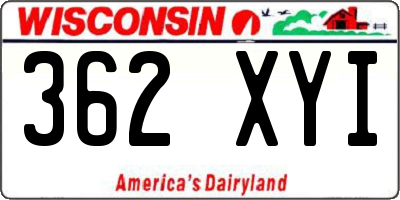 WI license plate 362XYI